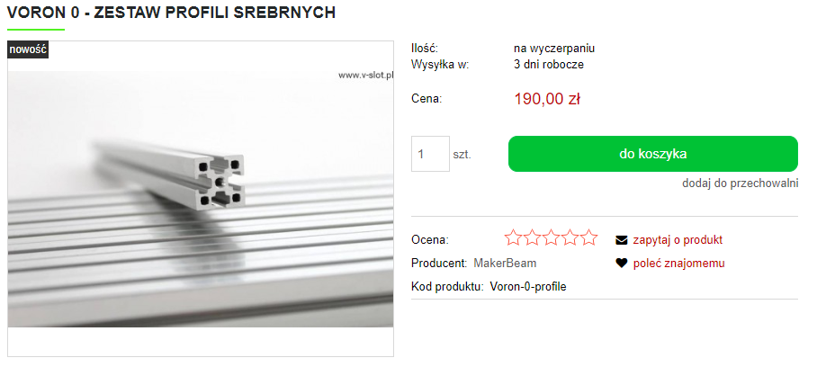 Voron0 MakerBeam Set